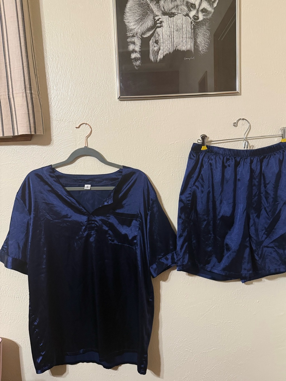 Silky Navy Women's Pajama Set - Short Sleeve Top & Shorts